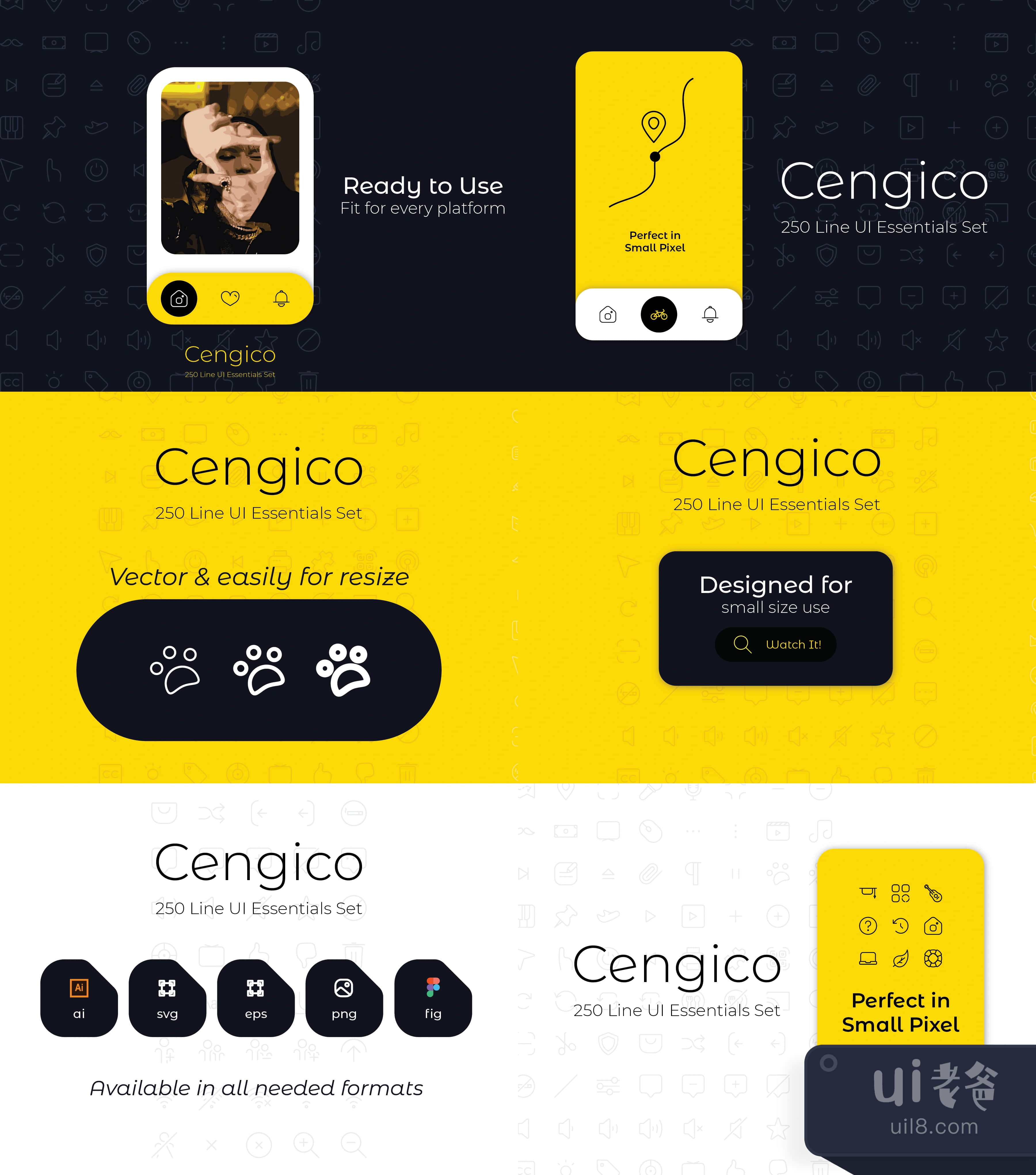 Cengico 250+线精华UI套件 (Cengico 250+ line Essentials插图